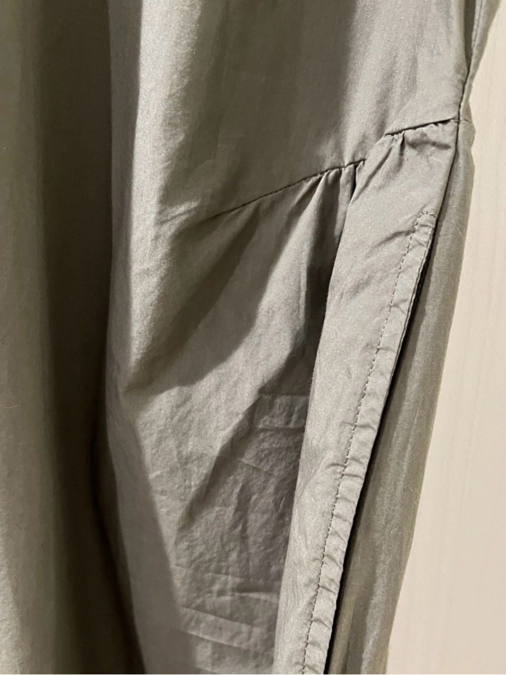 Saint James Olive Green V-Neck Midi Dress cotton size 40/US 10 - Picture 10 of 11